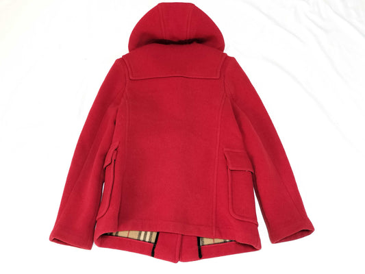 BURBERRY Duffle Coat, Red, Check Lining, Jacket