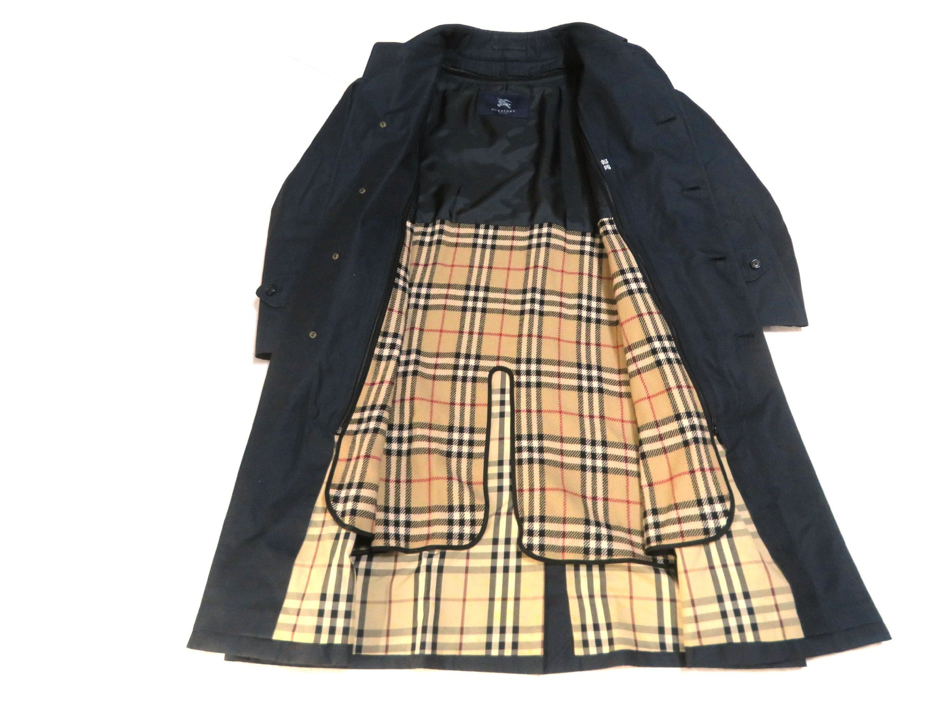 BURBERRY Navy Check Coat