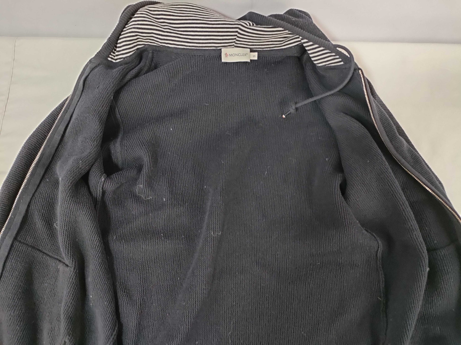 MONCLER Black Knit Hoodie, Size Small