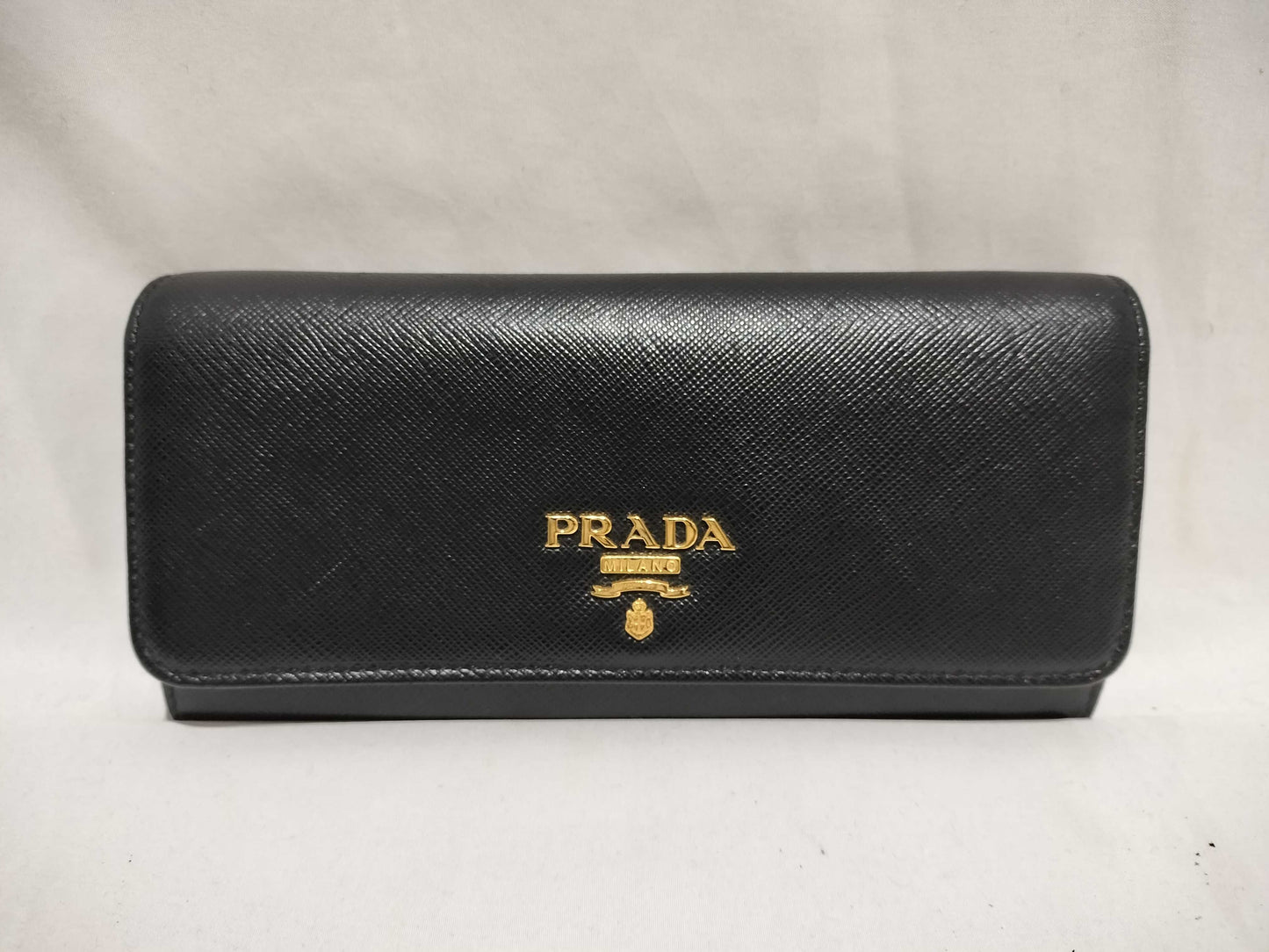 PRADA Saffiano Long Wallet with Pass Case