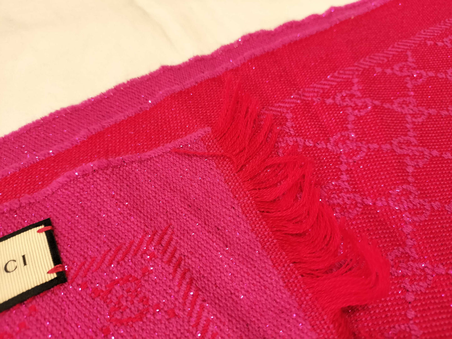 GUCCI GG Pink Large Stole Scarf