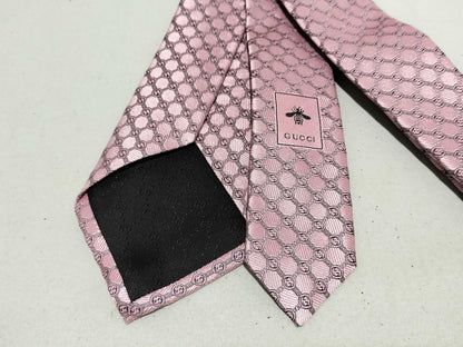 GUCCI GG Tie GG Pink Tie with Tag