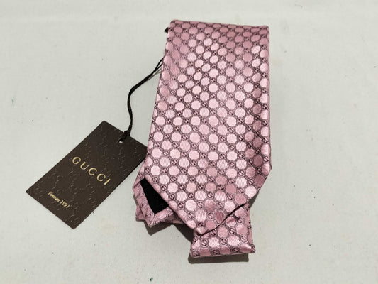 GUCCI GG Tie GG Pink Tie with Tag