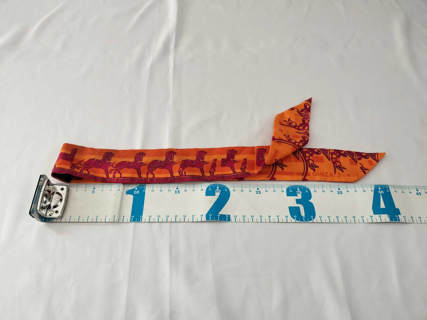 HERMES Twilly Orange Silk Scarf