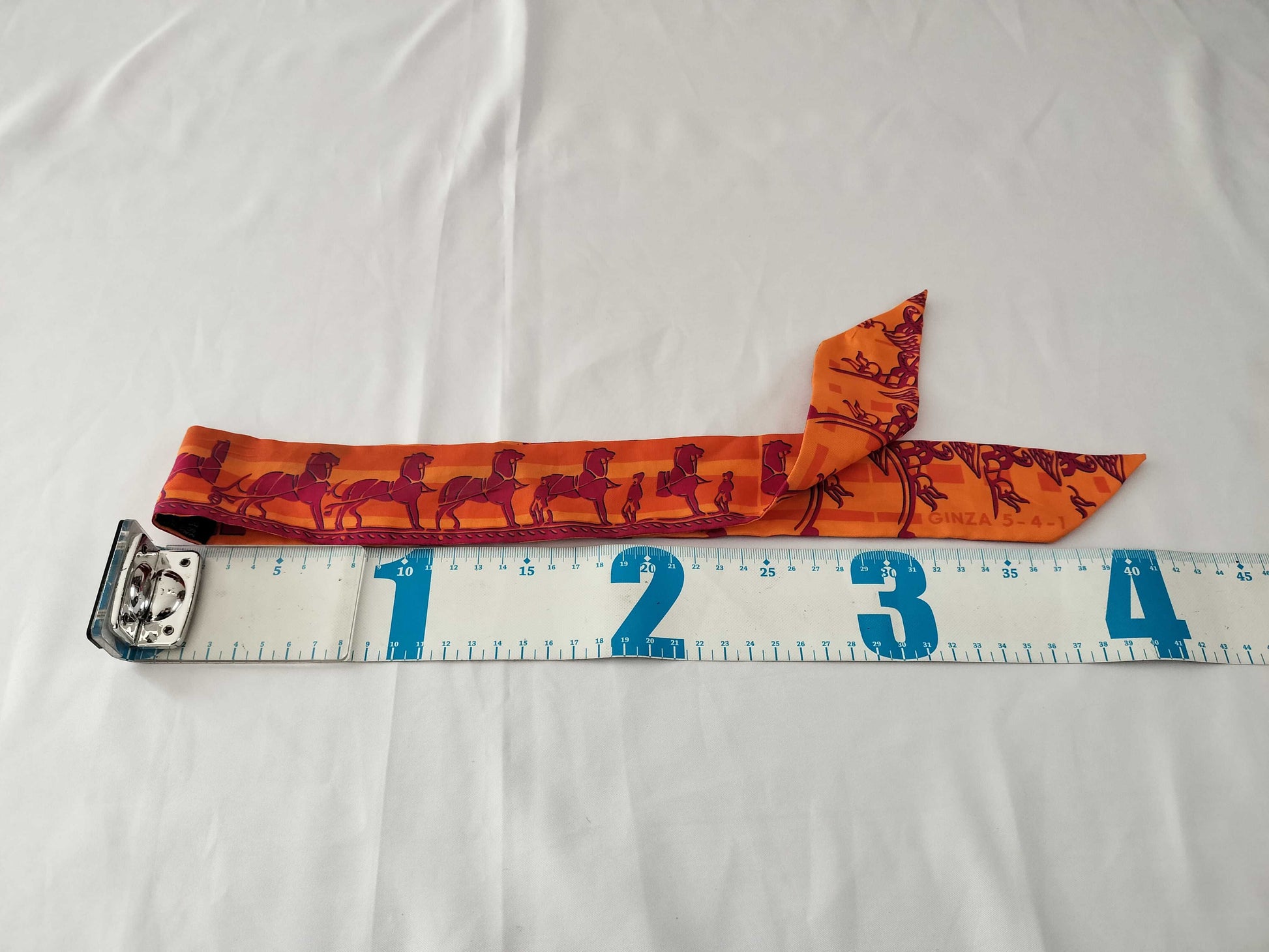 HERMES Twilly Orange Silk Scarf