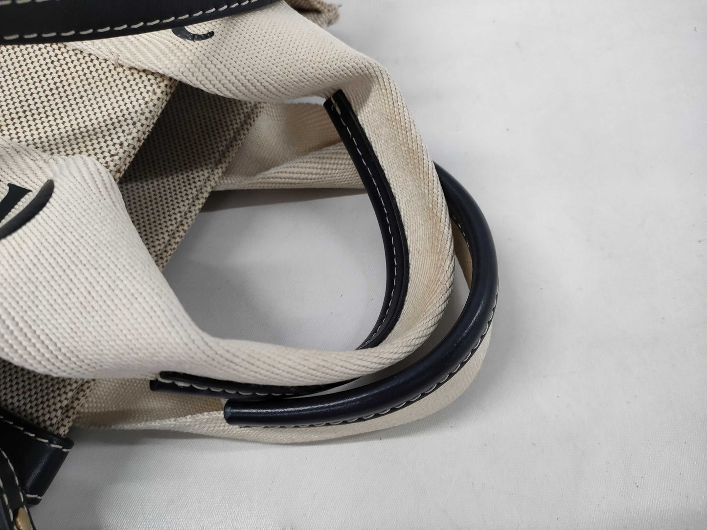 chloe Woody Small Canvas x Leather 2WAY Handbag