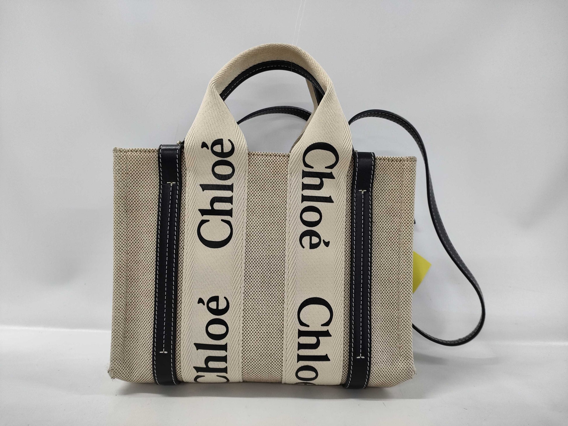 chloe Woody Small Canvas x Leather 2WAY Handbag