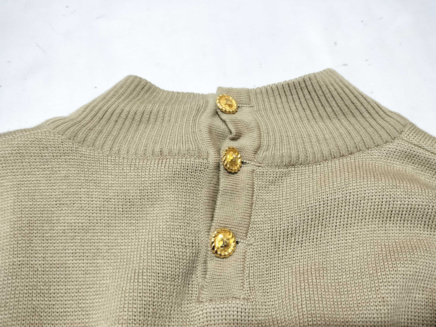 CELINE Ensemble Long Sleeve Top with Macadam Design Buttons