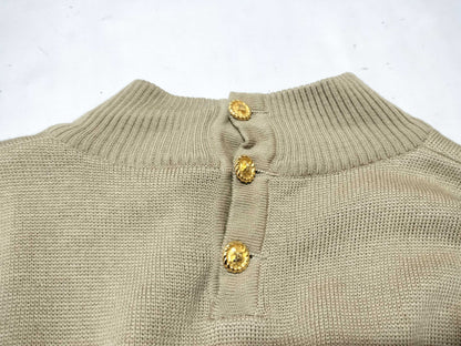 CELINE Ensemble Long Sleeve Top with Macadam Design Buttons