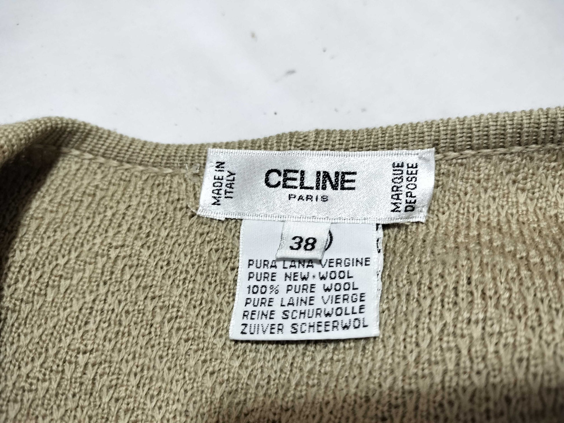 CELINE Ensemble Long Sleeve Top with Macadam Design Buttons