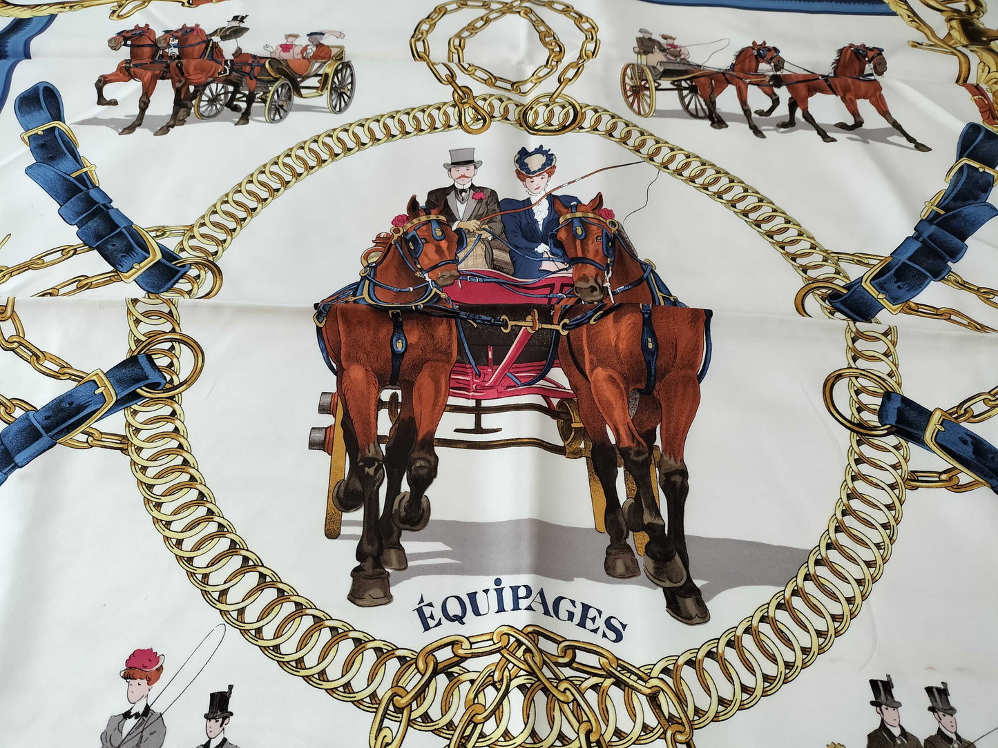 HERMES Carré EQUiPAGES Carriage and Servant Scarf