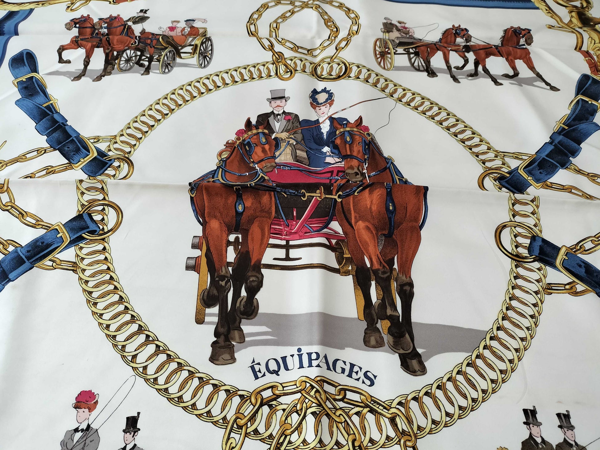 HERMES Carré EQUiPAGES Carriage and Servant Scarf