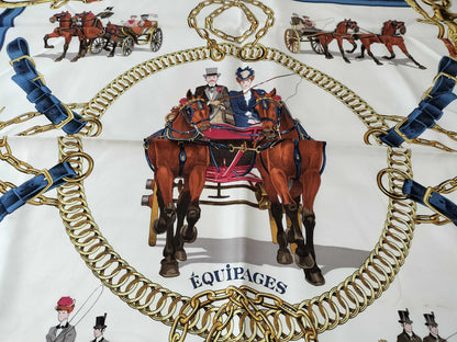 HERMES Carré EQUiPAGES Carriage and Servant Scarf
