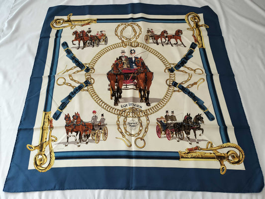 HERMES Carré EQUiPAGES Carriage and Servant Scarf