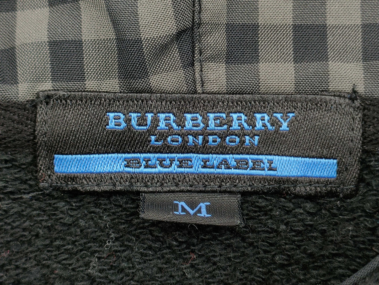 BURBERRY Blue Label Pullover Hoodie Check Pattern Top