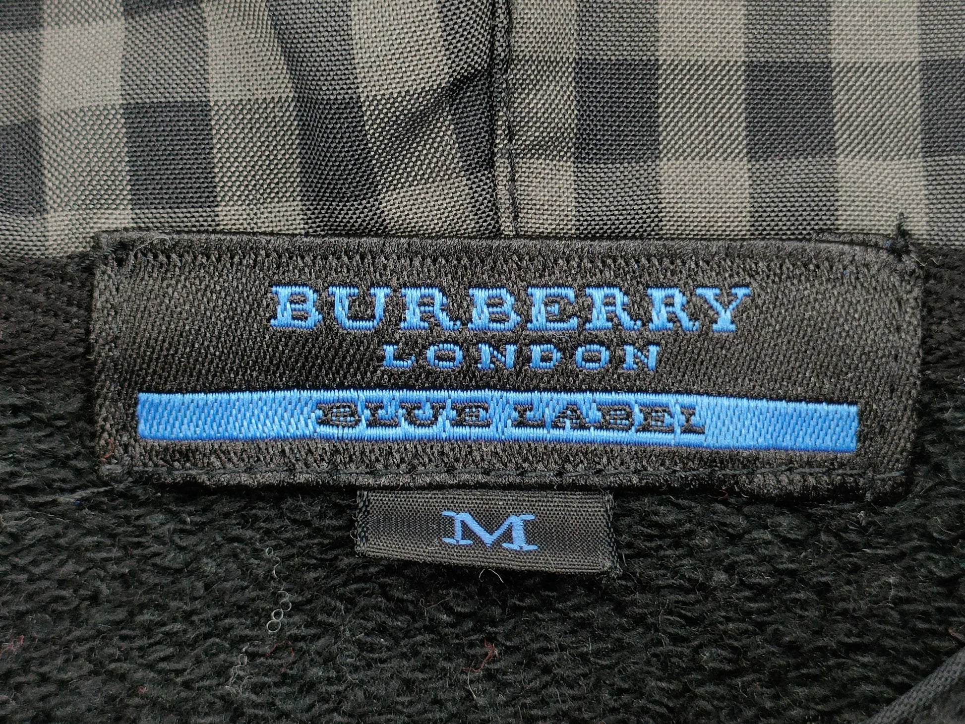 BURBERRY Blue Label Pullover Hoodie Check Pattern Top