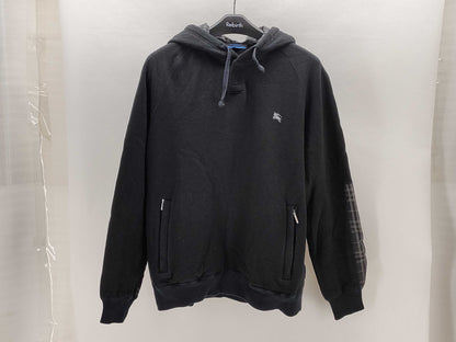 BURBERRY Blue Label Pullover Hoodie Check Pattern Top