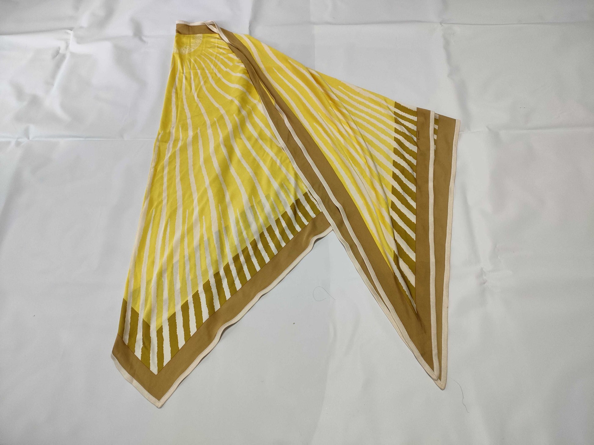 HERMES Carre Triangle Scarf Yellow Scarf