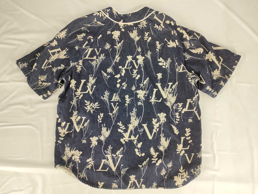LOUIS VUITTON Leaf Denim Baseball Shirt Tops