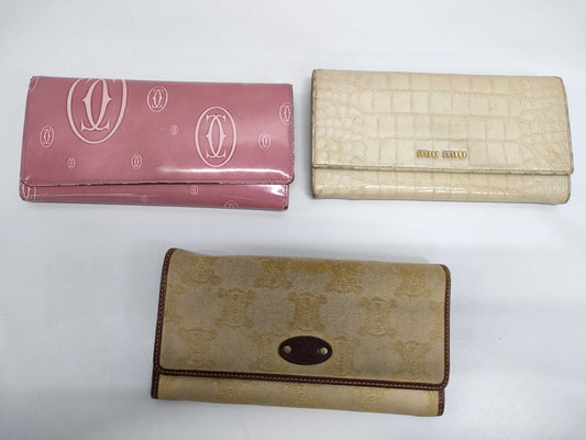 Cartier brand wallet 3-piece set wallet