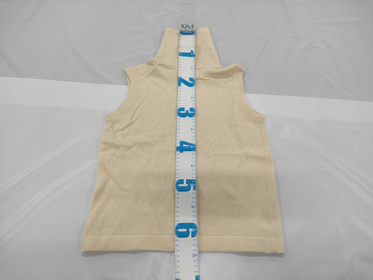 HERMES Sleeveless Turtleneck Off-White Top