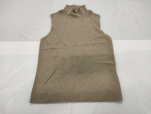 HERMES Sleeveless Turtleneck Beige Top