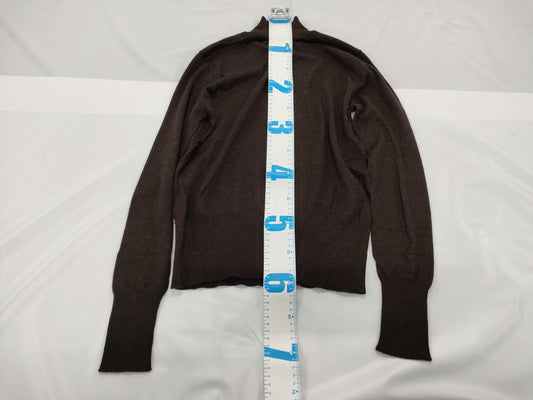 HERMES Turtleneck Long Sleeve Lightweight Brown Top