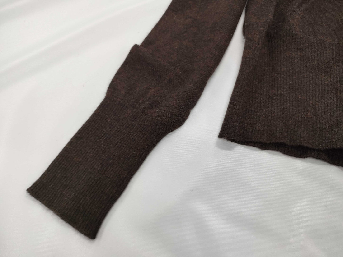 HERMES Turtleneck Long Sleeve Lightweight Brown Top