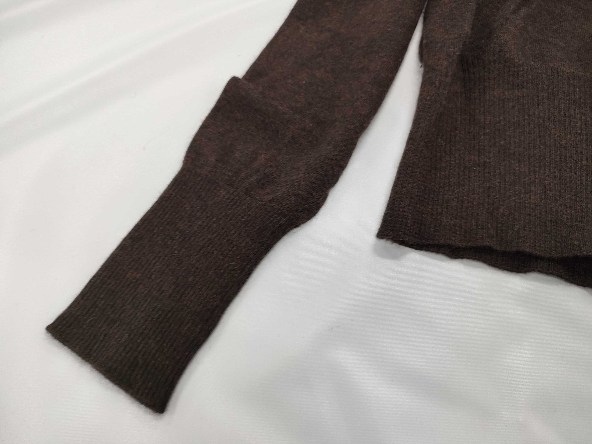 HERMES Turtleneck Long Sleeve Lightweight Brown Top