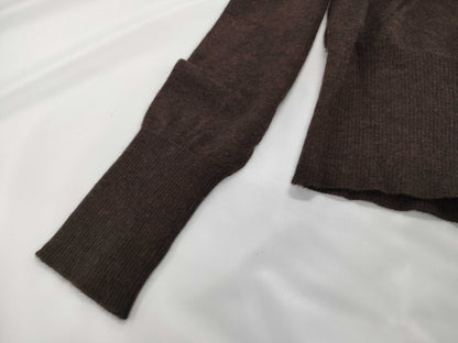 HERMES Turtleneck Long Sleeve Lightweight Brown Top