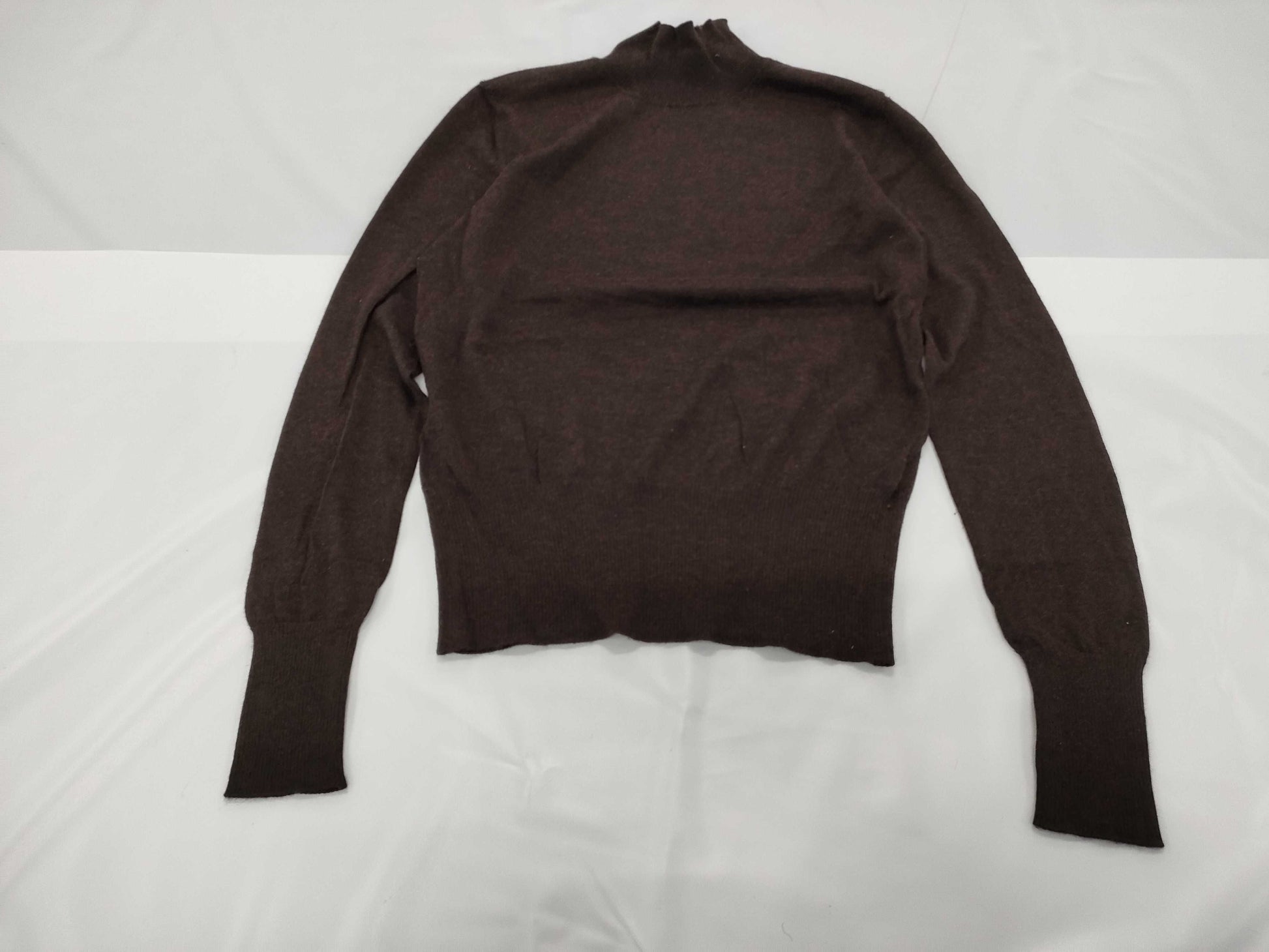 HERMES Turtleneck Long Sleeve Lightweight Brown Top