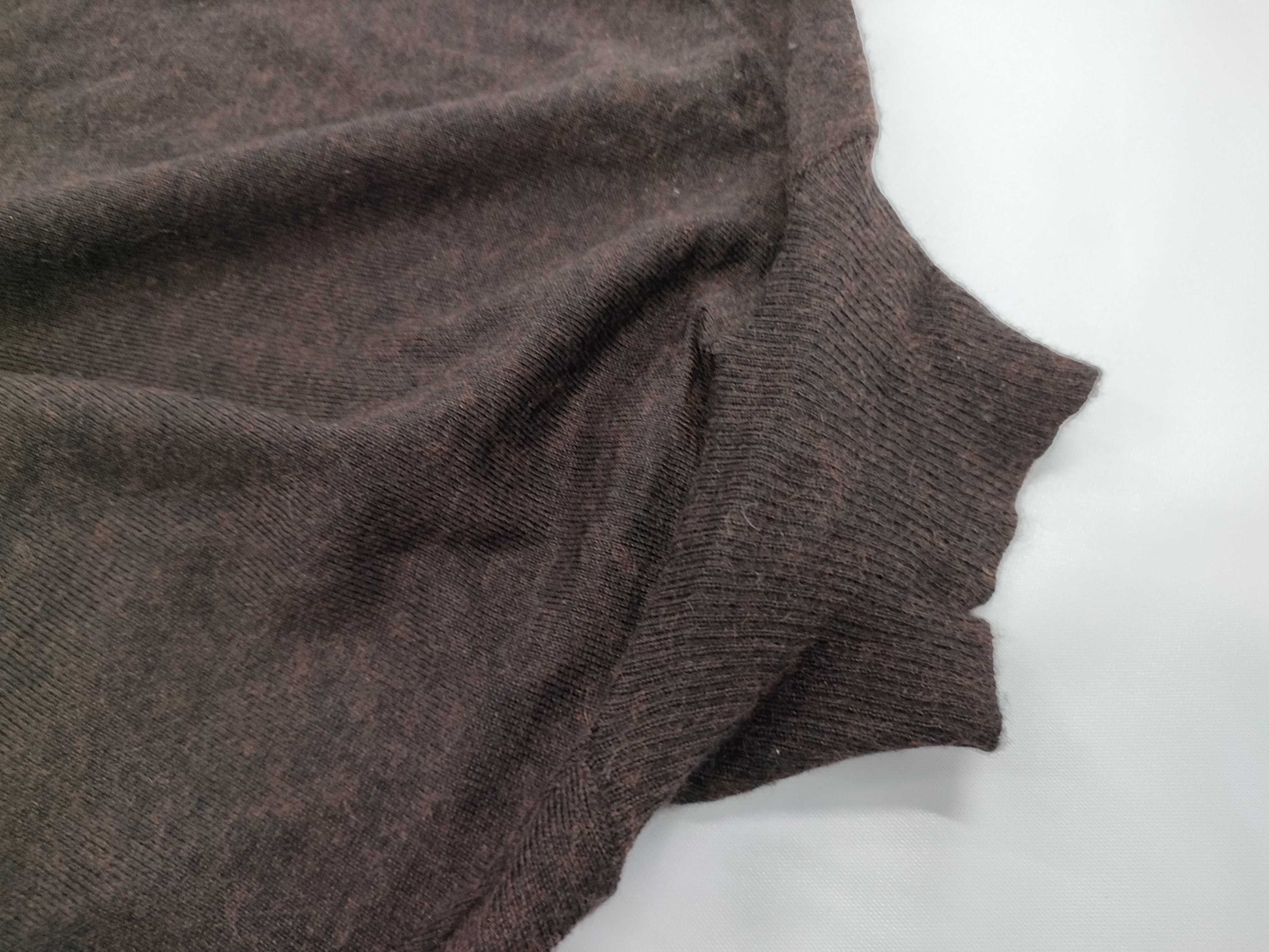 HERMES Turtleneck Long Sleeve Lightweight Brown Top