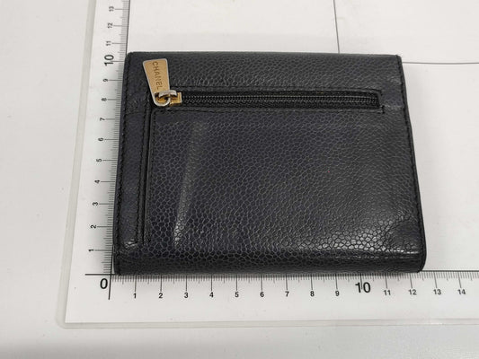 CHANEL Caviar Skin Folding Wallet Wallet