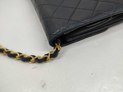 CHANEL Lambskin Matelasse Single Push Lock Shoulder Bag