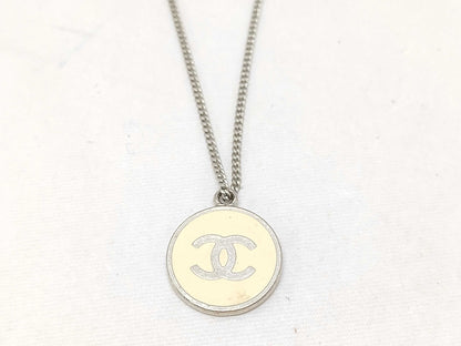 CHANEL 05 V Round Necklace Beige Necklace