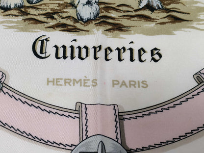 HERMES Silk Carre 90 Cuivreries Scarf