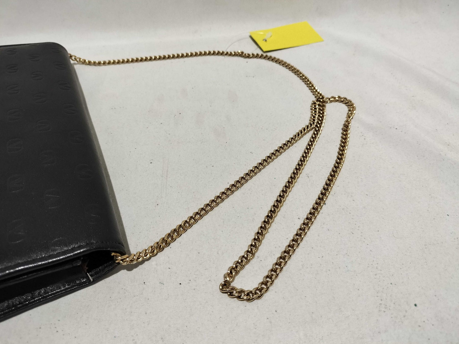 VALENTINO Leather Logo Push Lock Chain Shoulder Bag