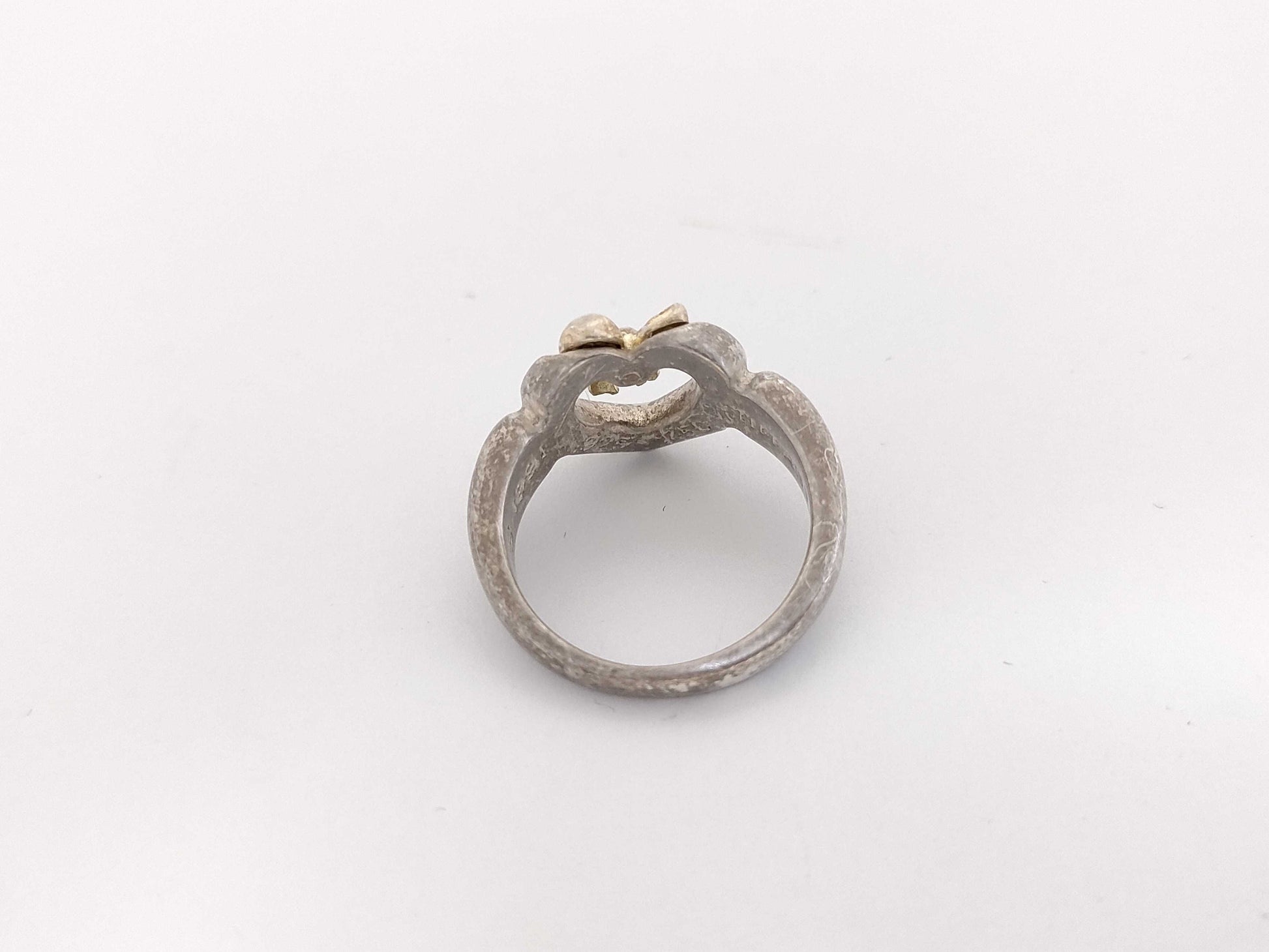 Tiffany & Co. 750/925 Heart Ribbon Ring, K Other, 3.9g