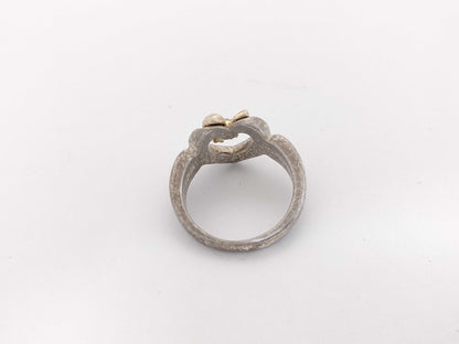 Tiffany & Co. 750/925 Heart Ribbon Ring, K Other, 3.9g