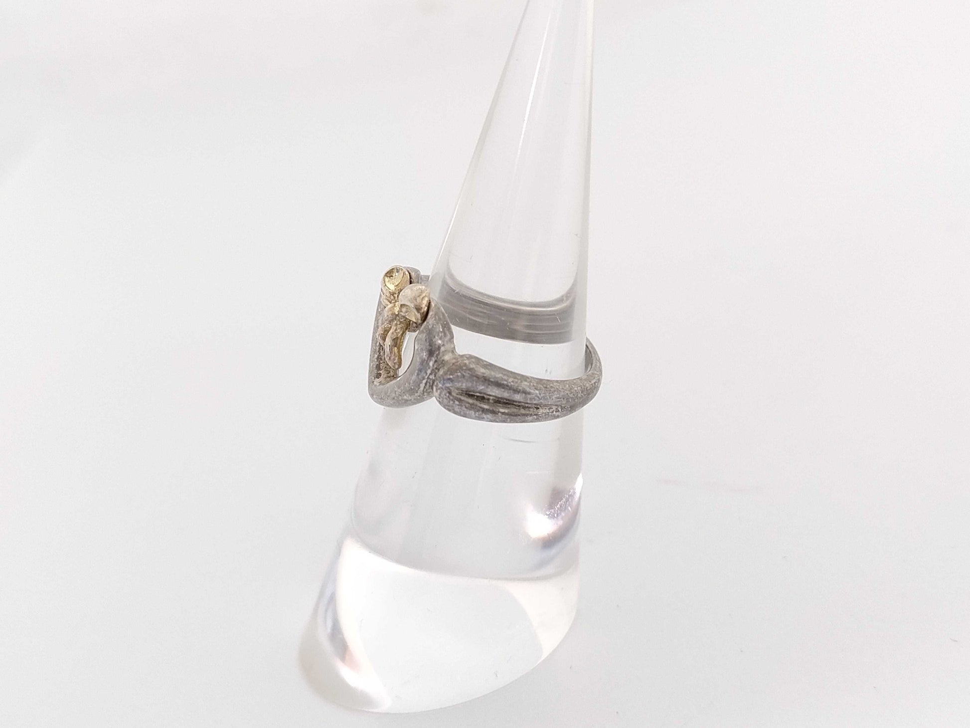 Tiffany & Co. 750/925 Heart Ribbon Ring, K Other, 3.9g