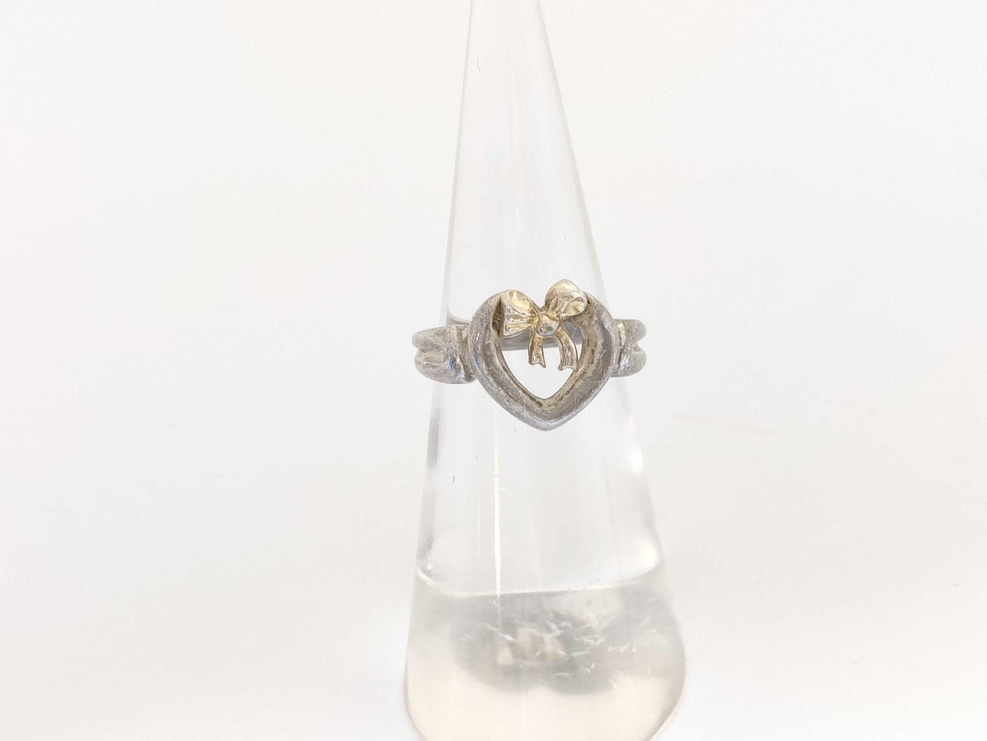 Tiffany & Co. 750/925 Heart Ribbon Ring, K Other, 3.9g