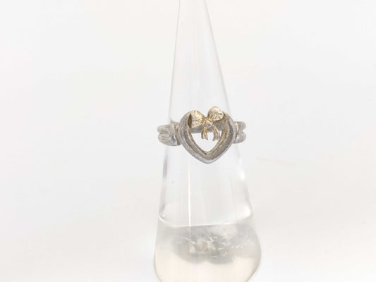 Tiffany & Co. 750/925 Heart Ribbon Ring, K Other, 3.9g