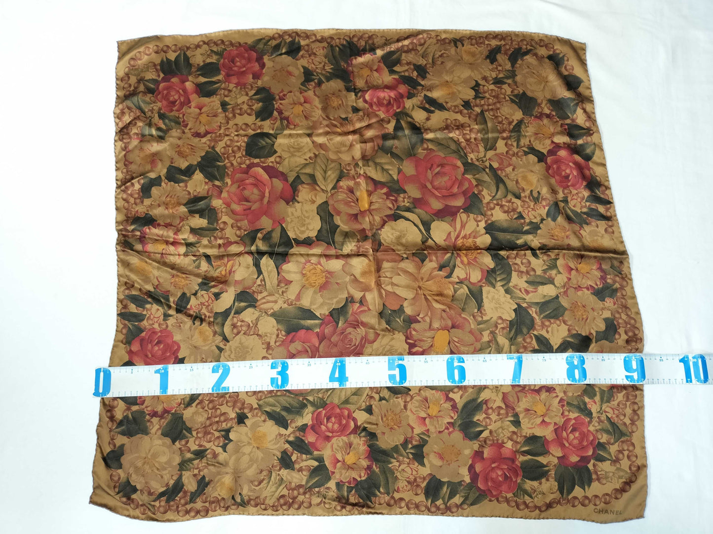 CHANEL Floral Large Scarf 