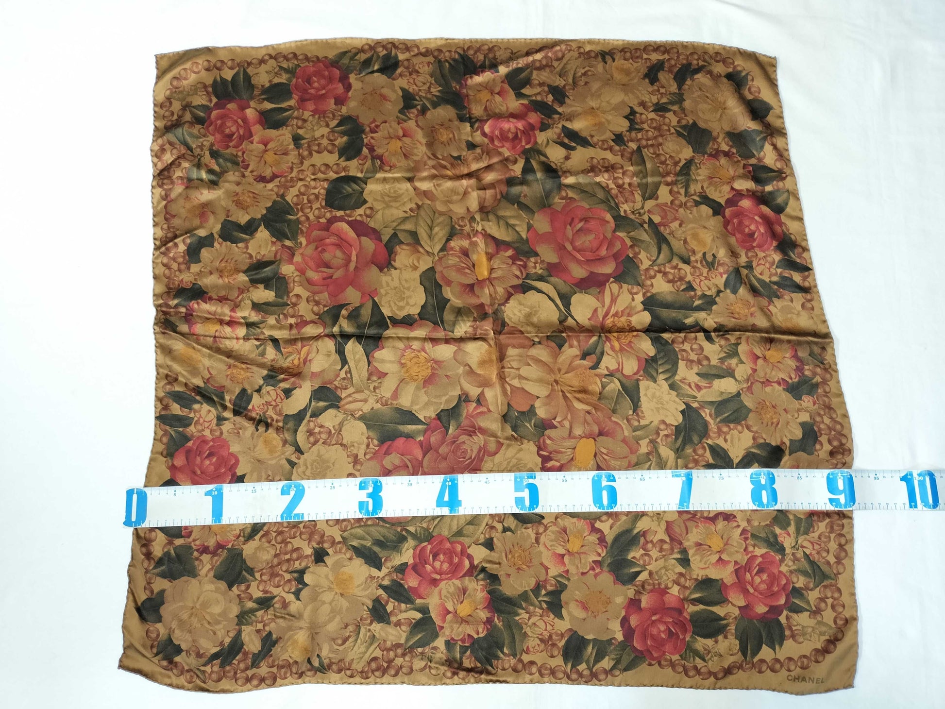 CHANEL Floral Large Scarf 