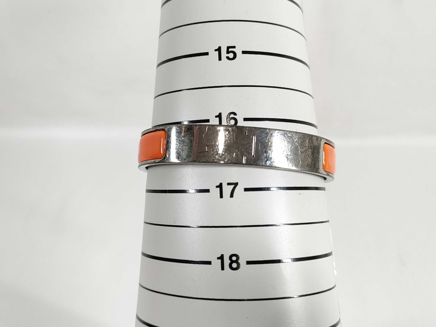 HERMES Click H Silver x Orange Bracelet/Bangle