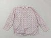BALENCIAGA Long Sleeve Dress Shirt Logo Stripe Pink x White Shirt
