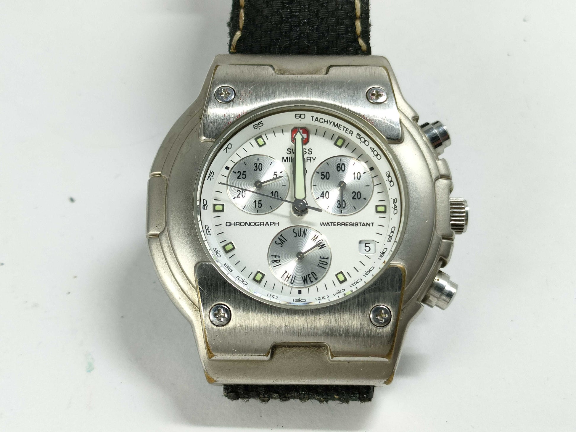 Swiss Military Chronograph Men's Watch, Comes with Box, Replacement Strap, etc., Unused