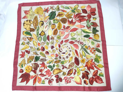 HERMES Carre Carre 90 Tourbillon Fallen Leaves Scarf