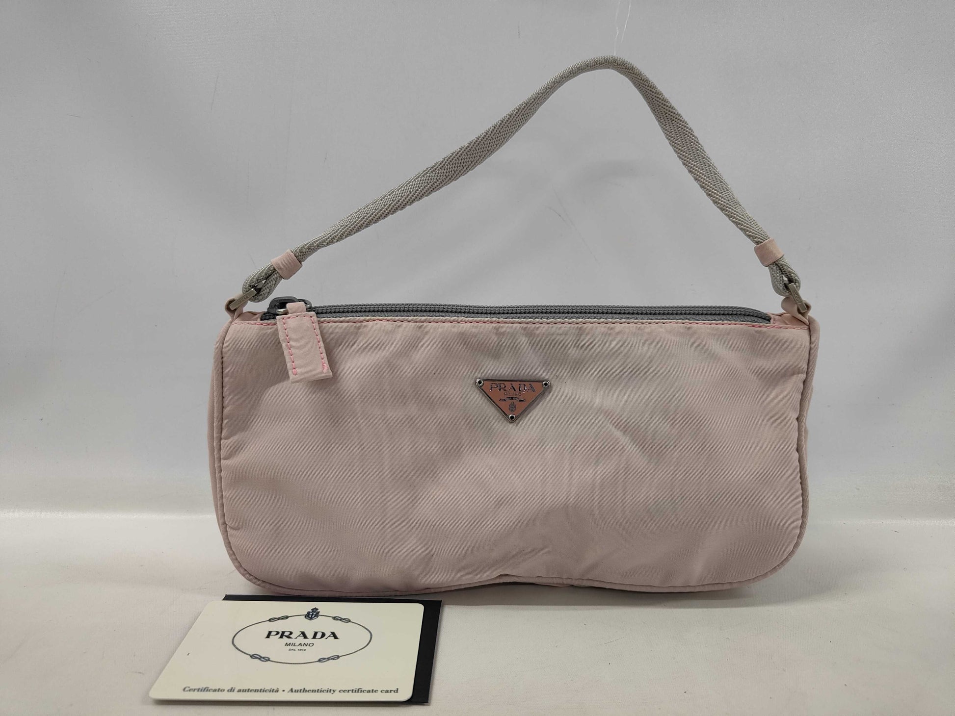 PRADA Nylon Accessory Pouch Pink Handbag