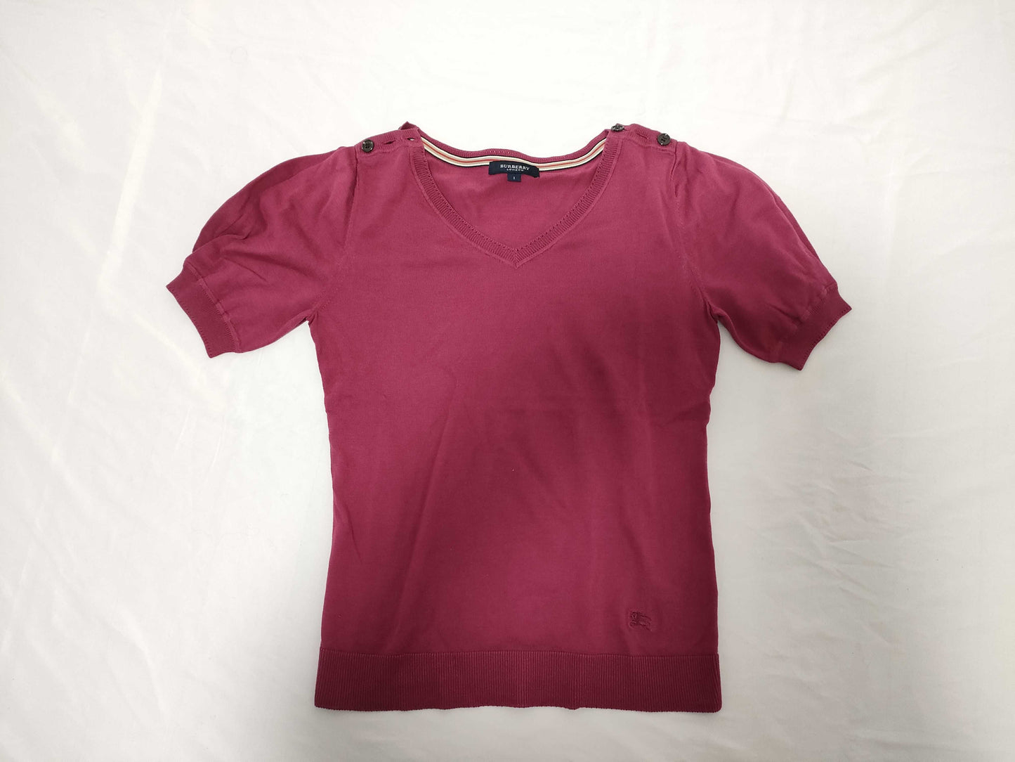 BURBERRY? 100% Cotton V-Neck Top